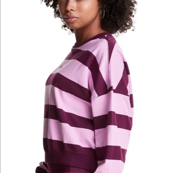 Champion Women’s Cotton Striped Long Sleeve Top Paper Orchiddark Berry Purple L - Picture 3 of 7